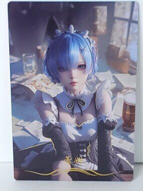 Rem Realistic Maid  Waifu Card Anime Girl Wall Art Oversized Board A5